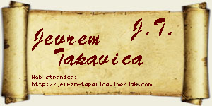 Jevrem Tapavica vizit kartica